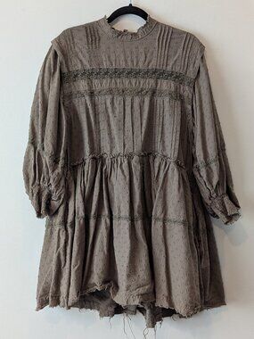 Pilcro Long Sleeve Mock Neck Swing Mini Dress